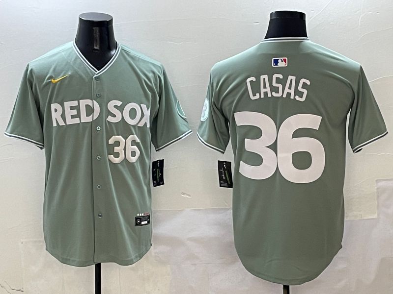 Men Boston Red Sox #36 Casas Green Joint Name Nike 2025 MLB Jersey style 4